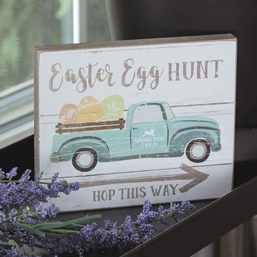 ๐ Easter Egg Hunt Hop this Way 6" Wooden Block