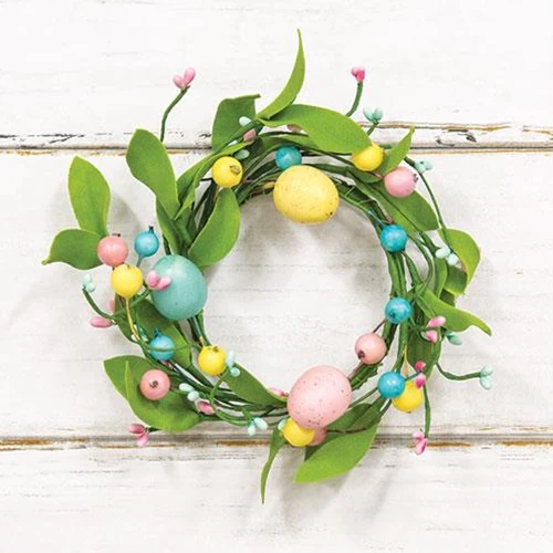 ๐ Easter Eggs & Herb Leaves 6" Faux Ring