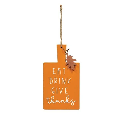 Eat Drink Give Thanks Cutting Board Sign Ornament - Image 2