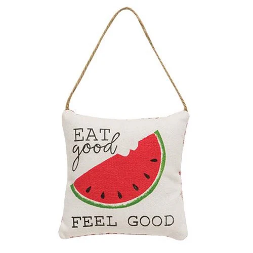 💙 Eat Good Feel Good Watermelon Pillow Ornament - Image 2