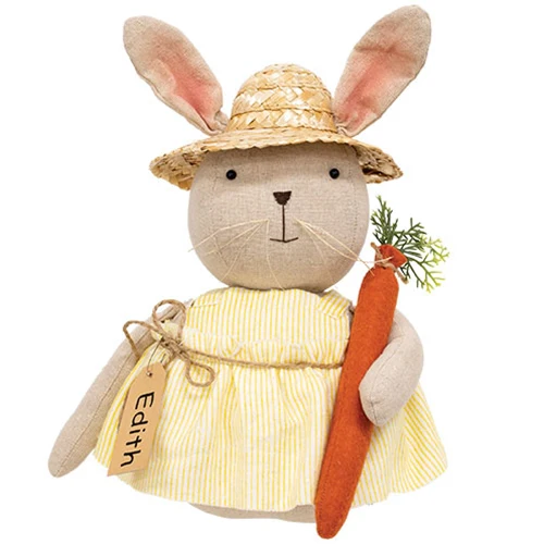 DAY 13 ๐๐ท 20 DAYS OF BUNNIES Edith Bunny Doll with Carrot 13" H
