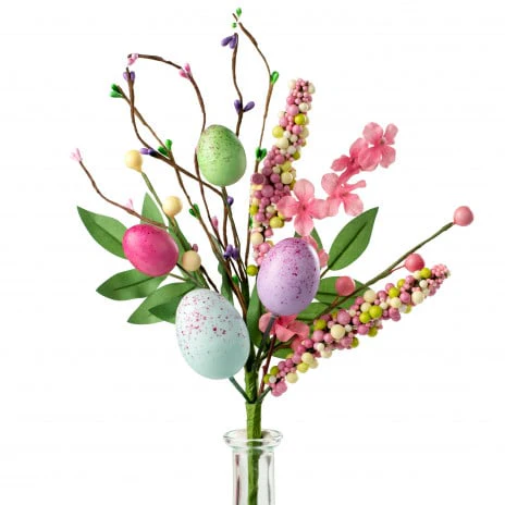 Egg Berry Peach Blossom 15" Pick