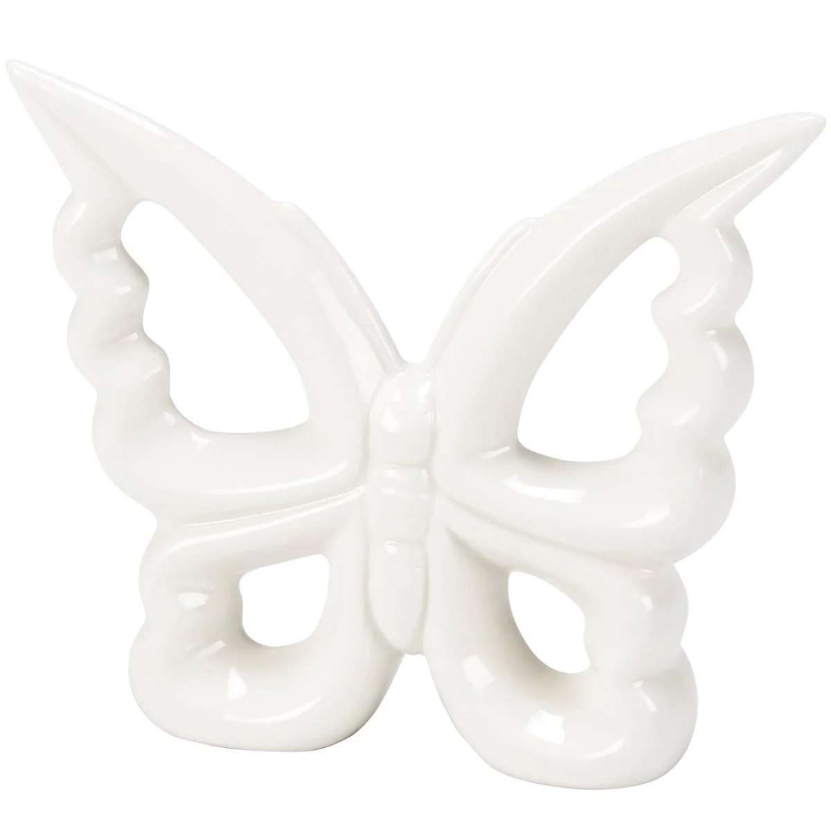 Elegant White Ceramic Butterfly Figurine - Image 2