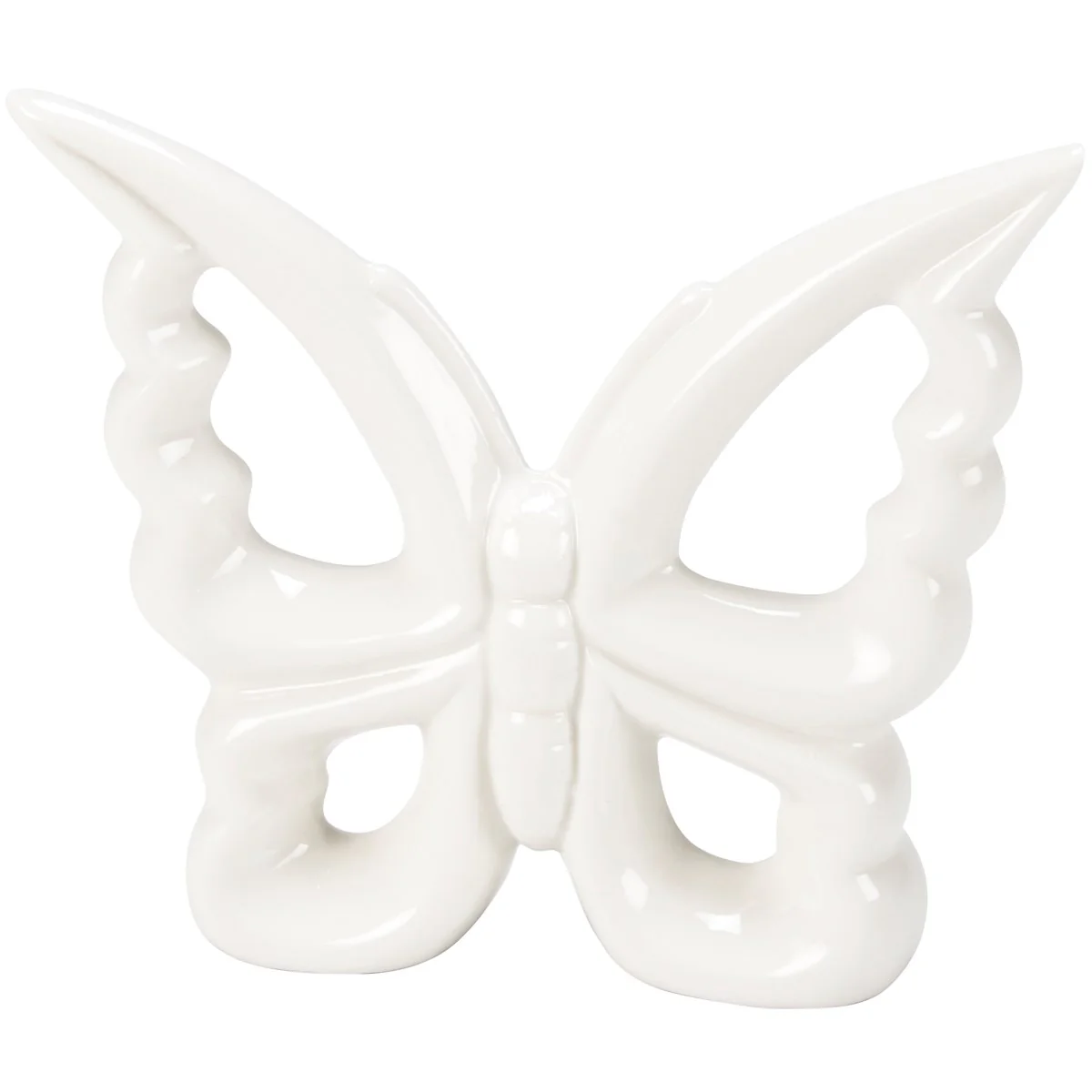 Elegant White Ceramic Butterfly Figurine - Image 3
