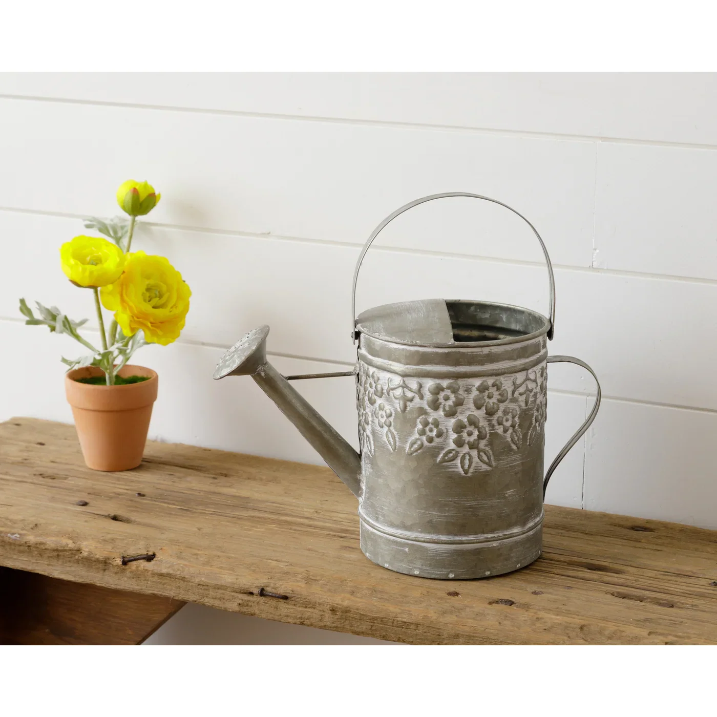 Embossed Flowers Decorative Watering Can - Image 2