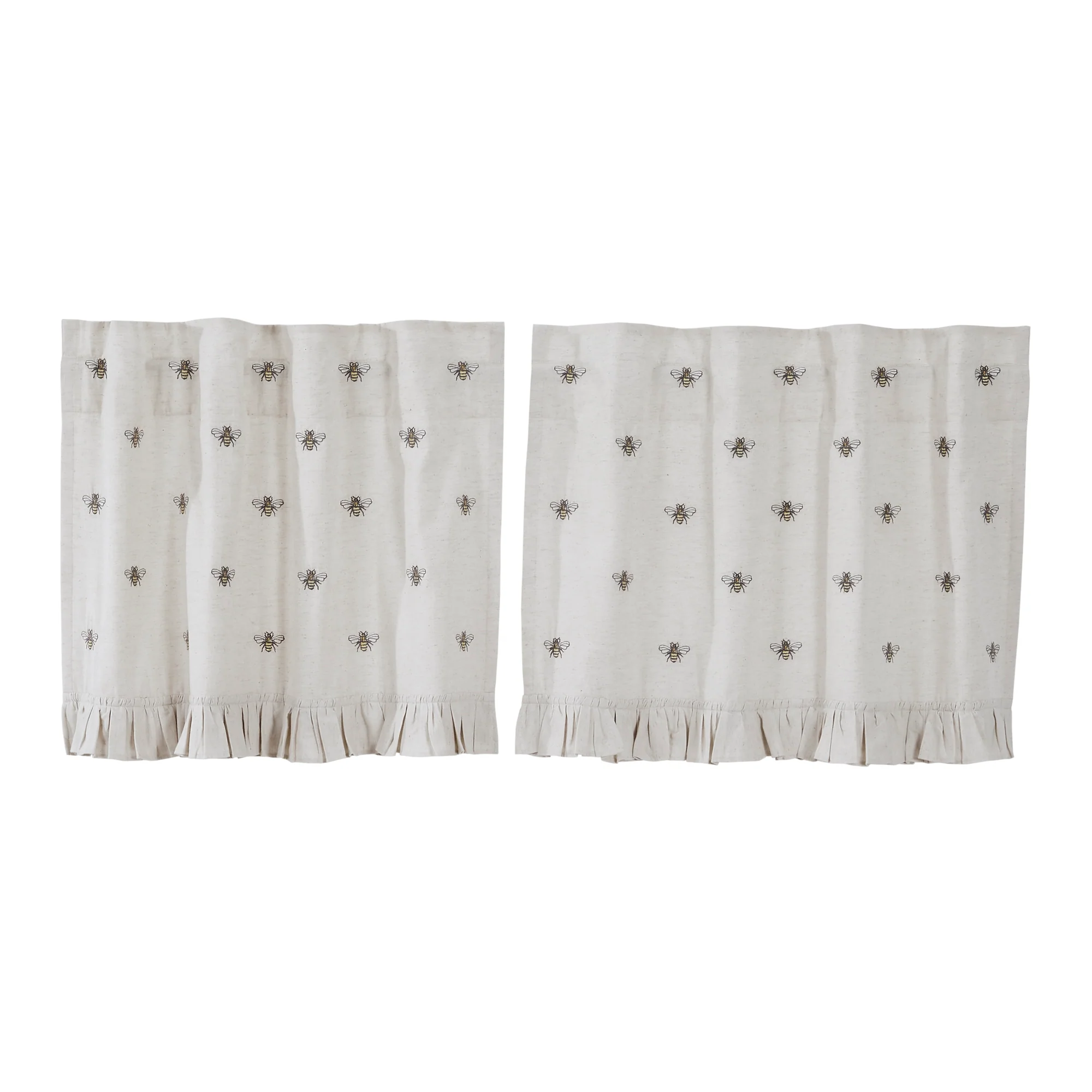 Embroidered Bee Tier Bistro Curtains Set of 2 24" x 36" - Image 3