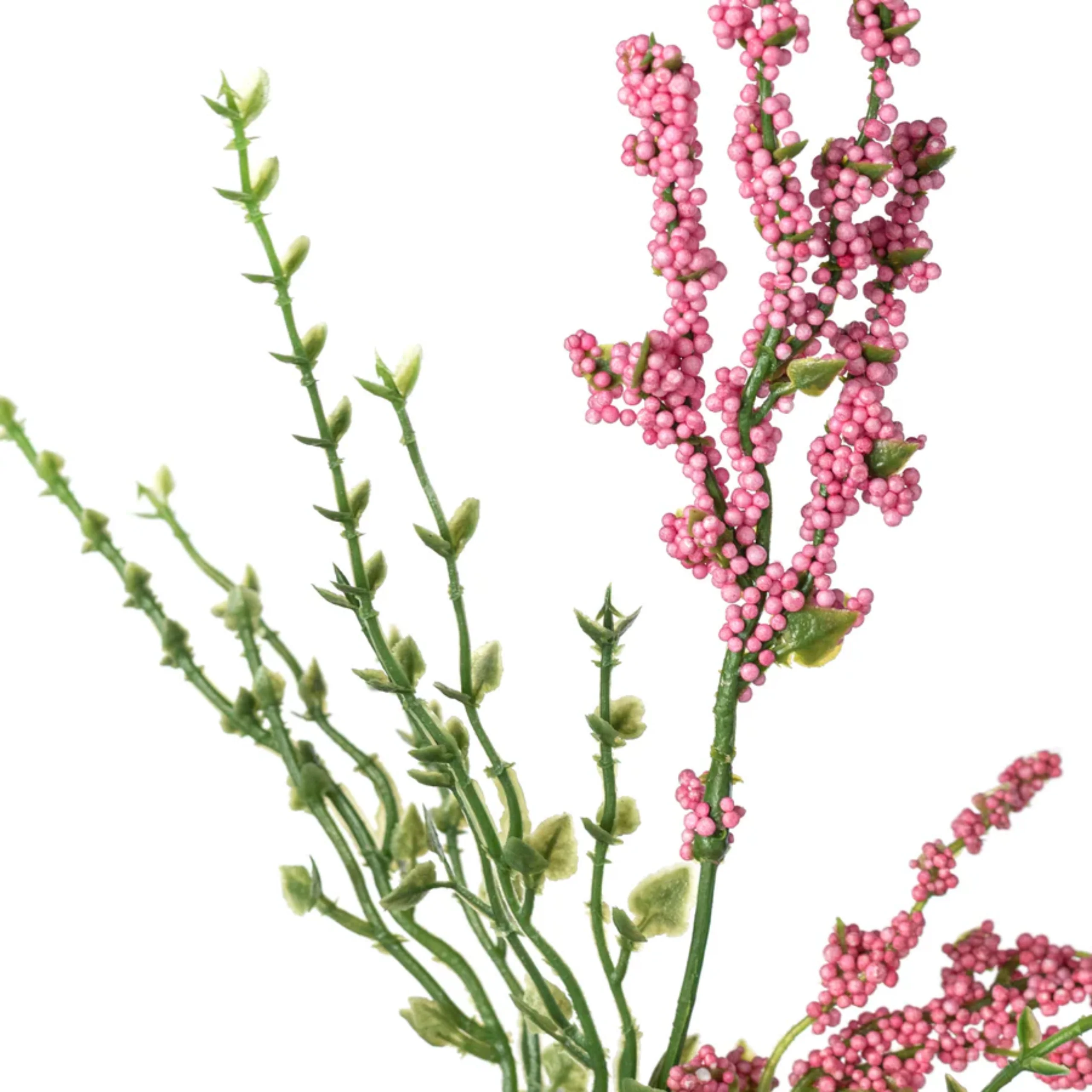 💙 Erica Bush Seeded Pink Heather 21" Faux Floral Stem - Image 2