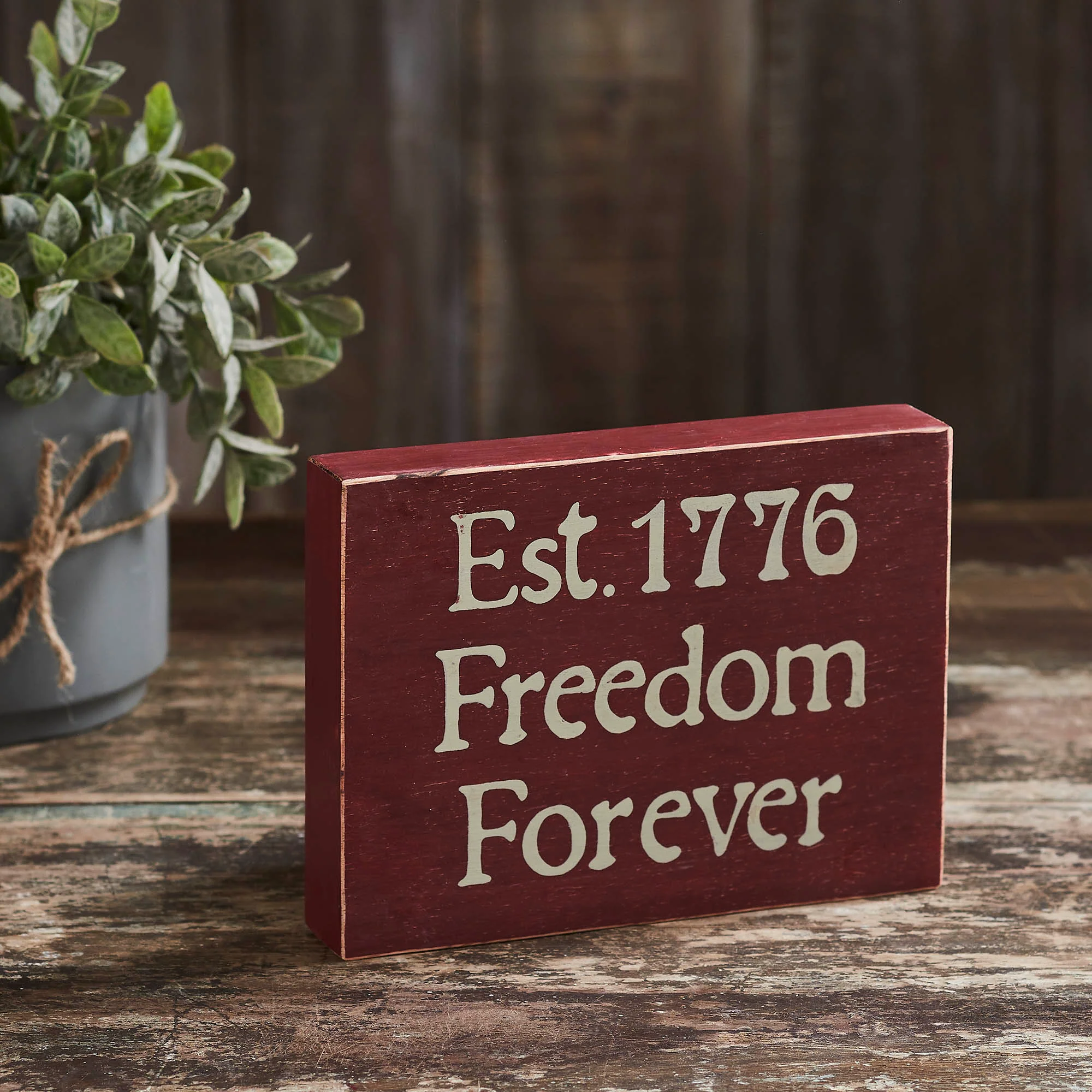 Est 1776 Freedom Forever Small Wooden Sign
