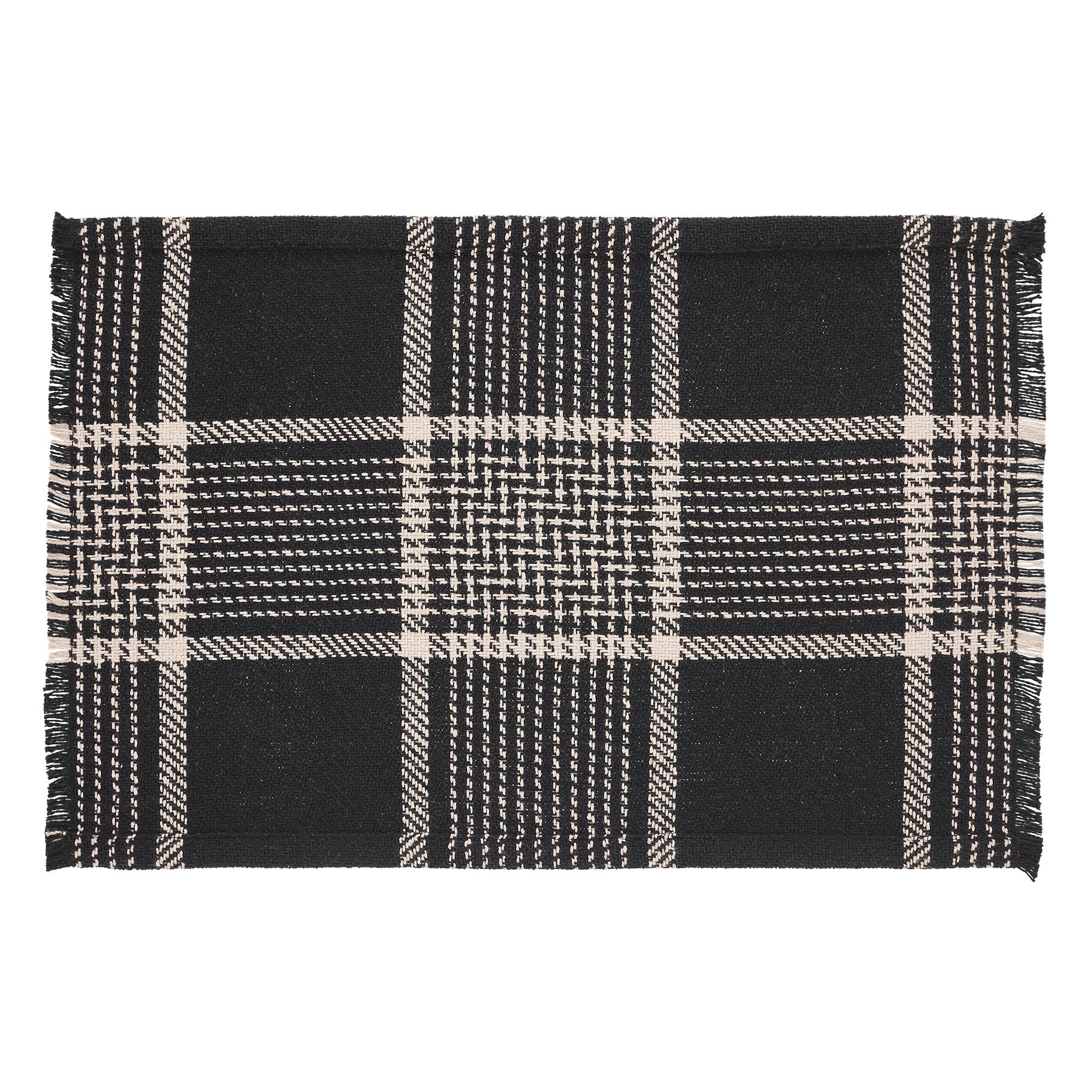 ๐ Eston Black Tan Plaid Placemat Set of 2 13x19 - Image 3