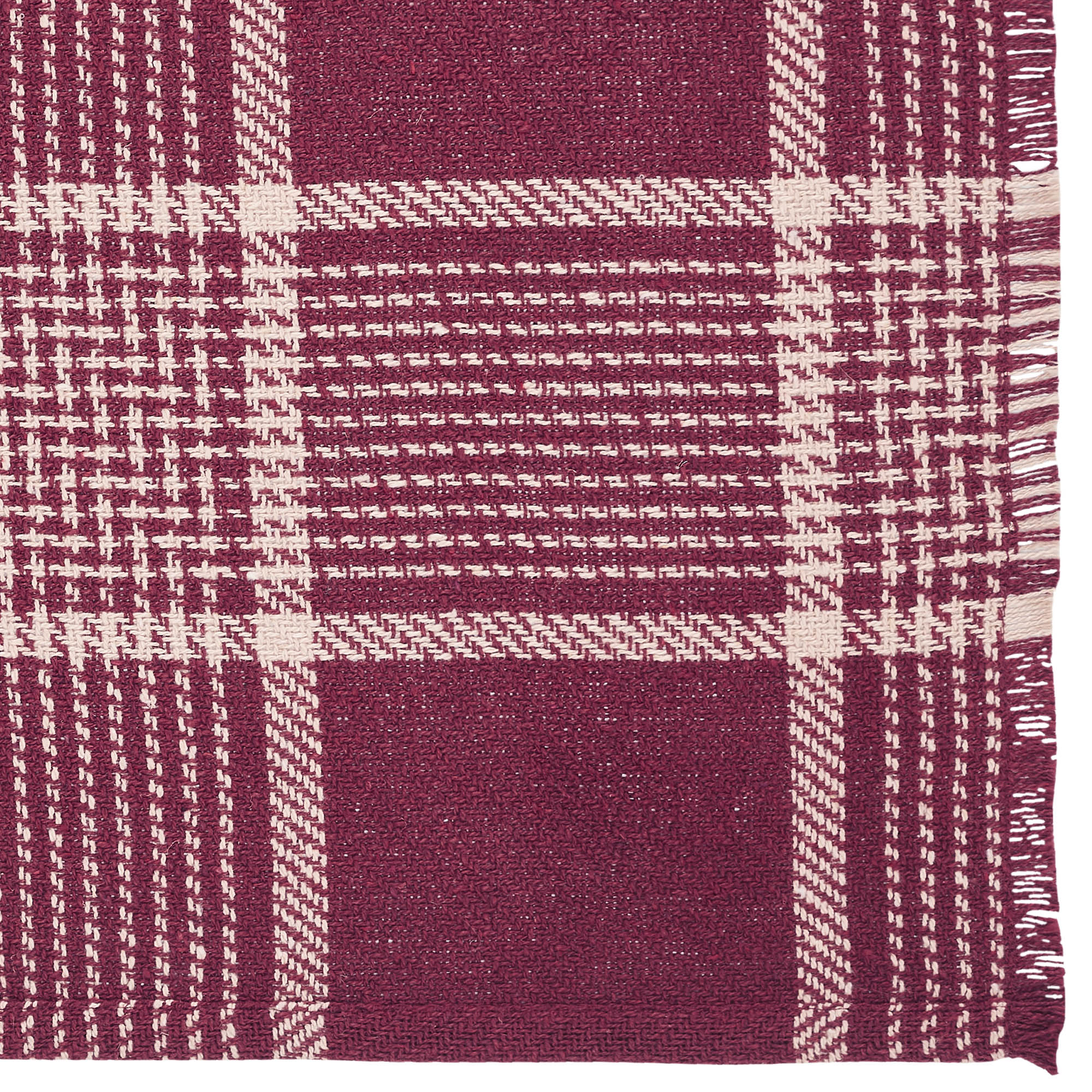 Eston Burgundy Tan Plaid 36" Table Runner - Image 5
