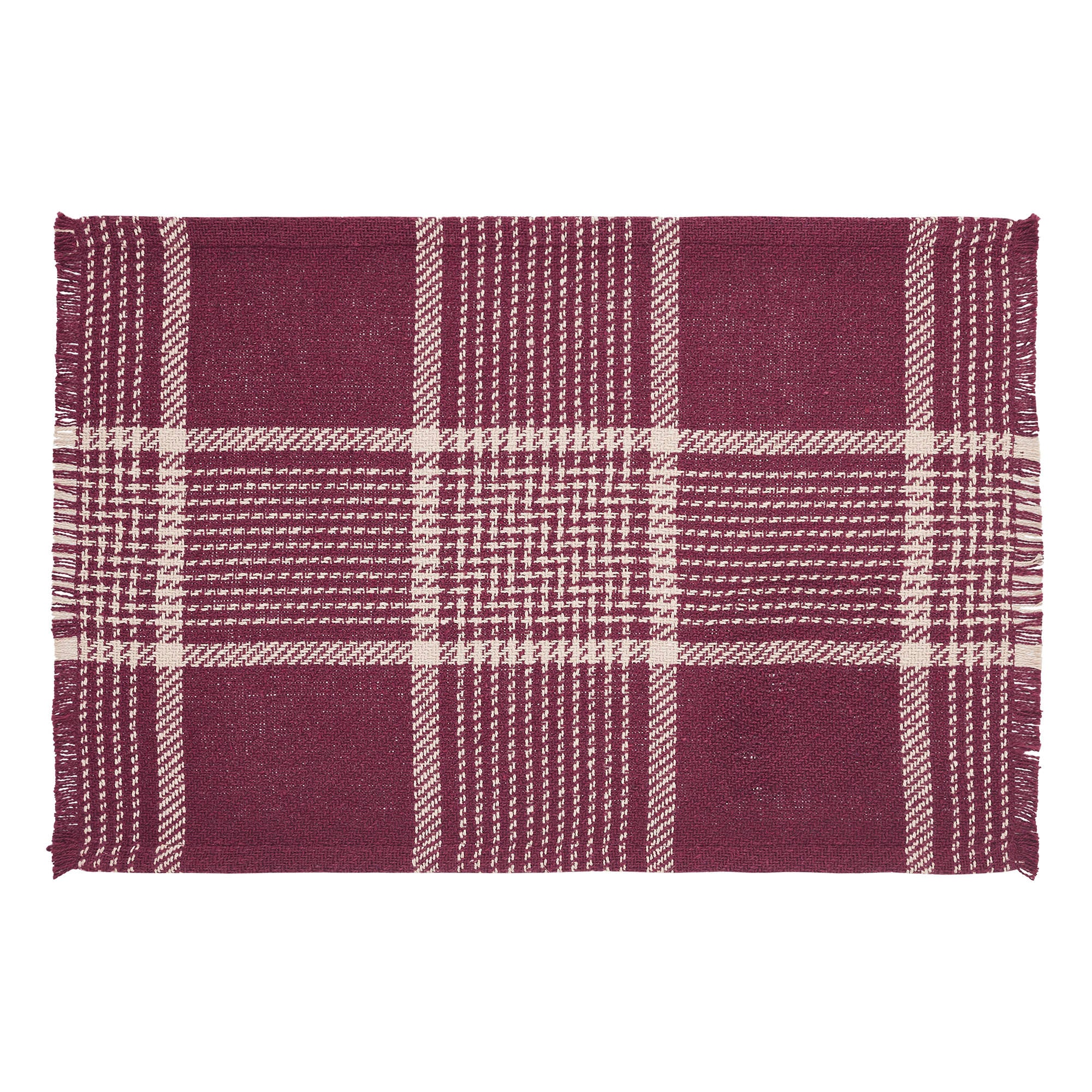 Eston Burgundy Tan Plaid Placemat Set of 2 - Image 3