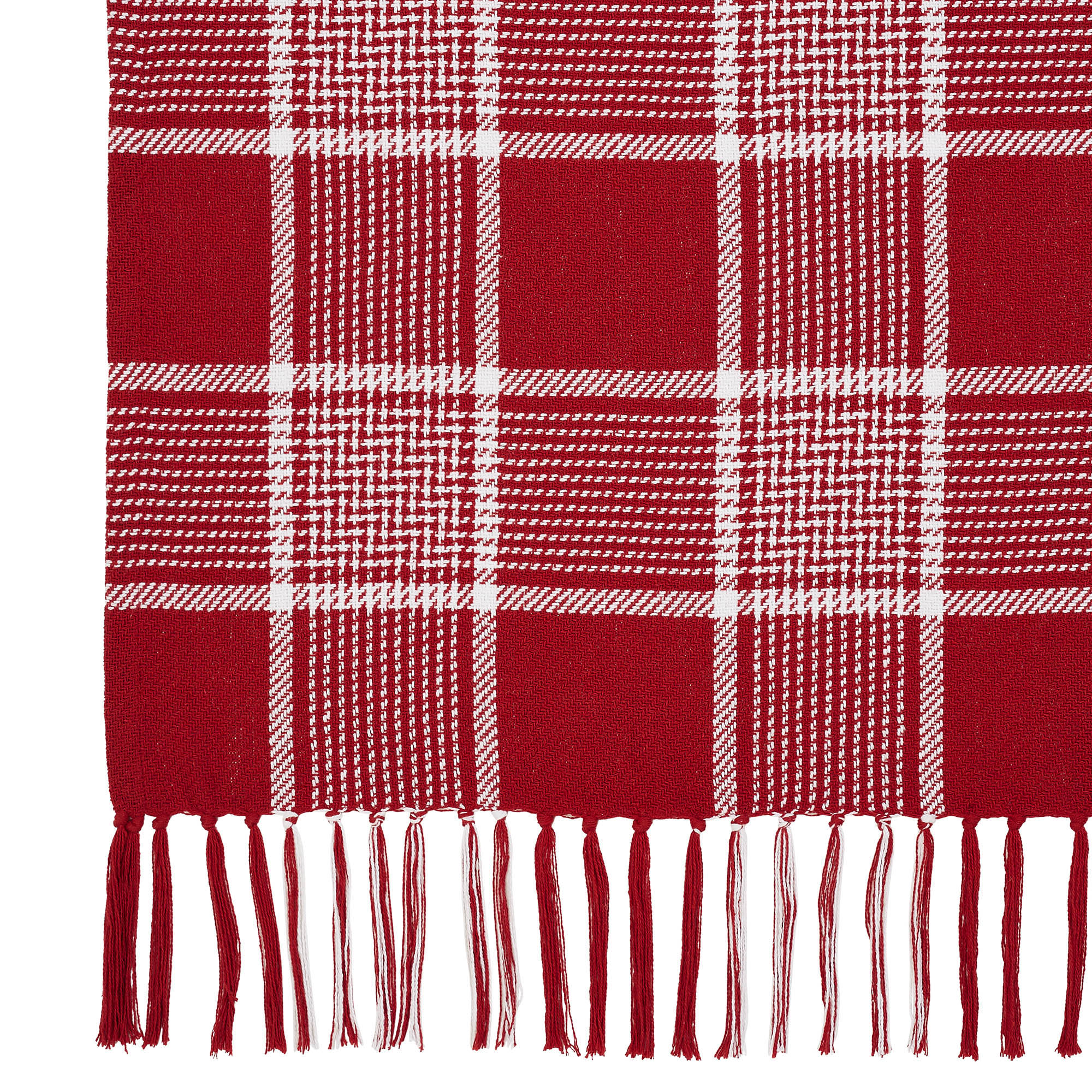 Eston Red White Plaid Woven Throw 50" x 60" - Image 5