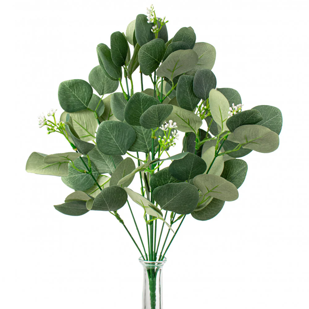 💙 Eucalyptus and Berries 18" Faux Foliage Bush