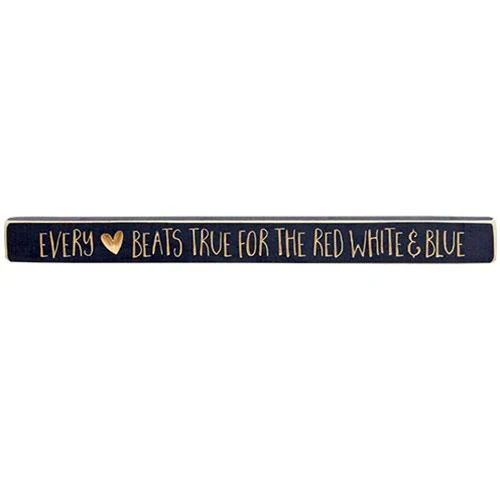 Every Heart Beats True for the Red White & Blue 18" Engraved Block