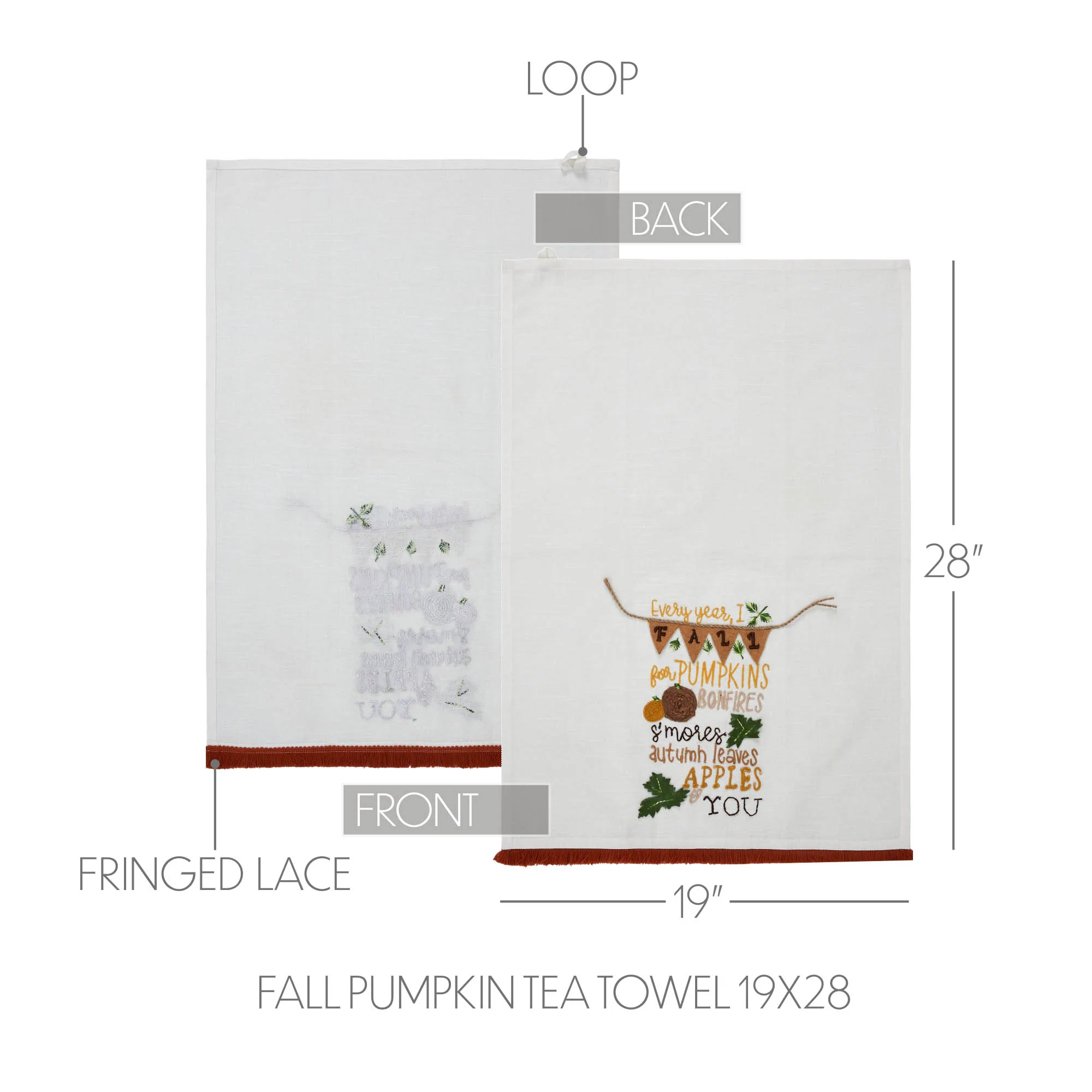 Every Year I Fall For Pumpkins Tea Towel - Image 2