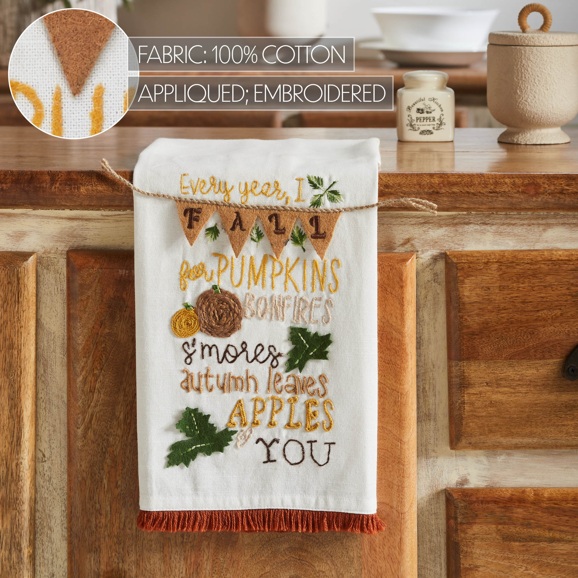 Every Year I Fall For Pumpkins Tea Towel - Image 6