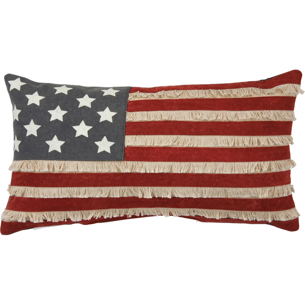 Faded Rustic American Flag Pillow with Fridge Stripes