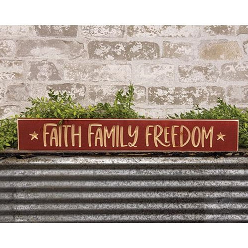 💙 Faith Family Freedom 24" Engraved Sign