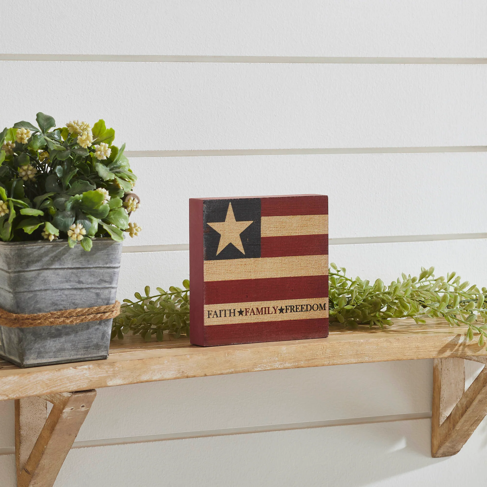 Faith Family Freedom 5" American Flag Block Sign
