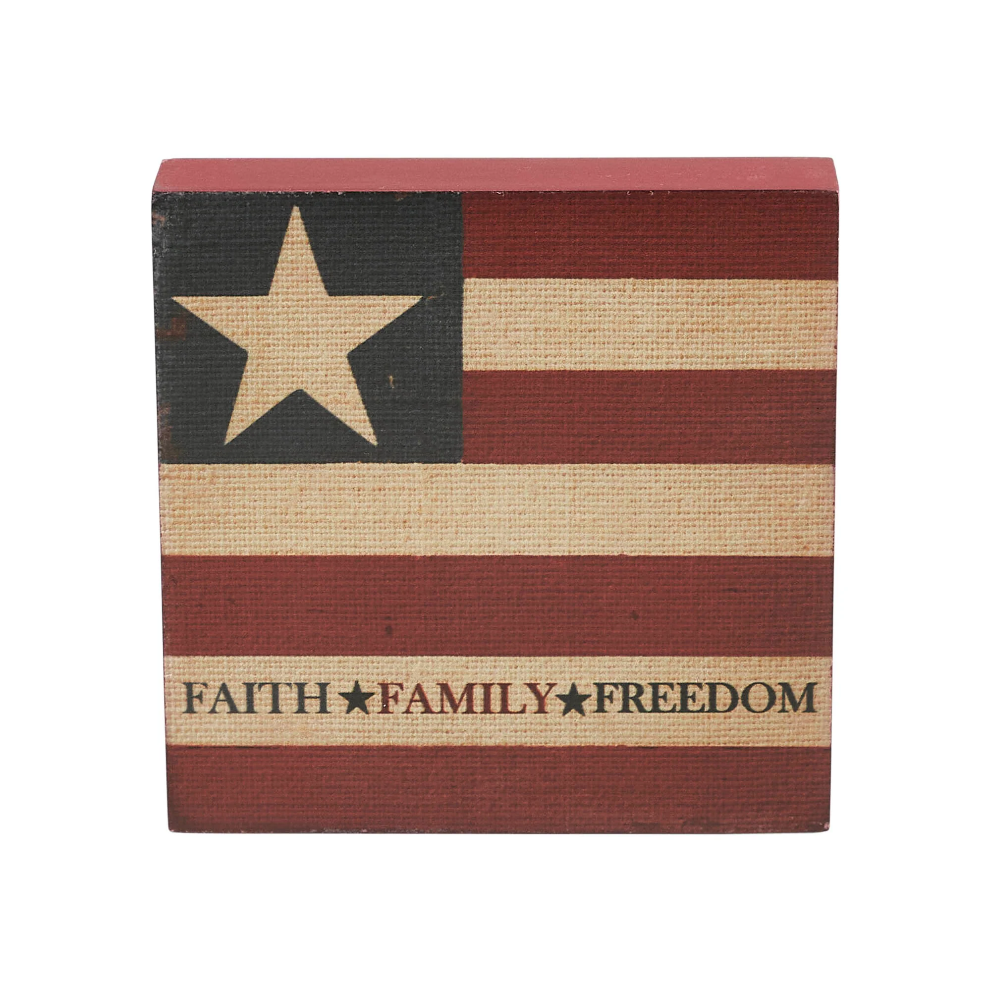 Faith Family Freedom 5" American Flag Block Sign - Image 3