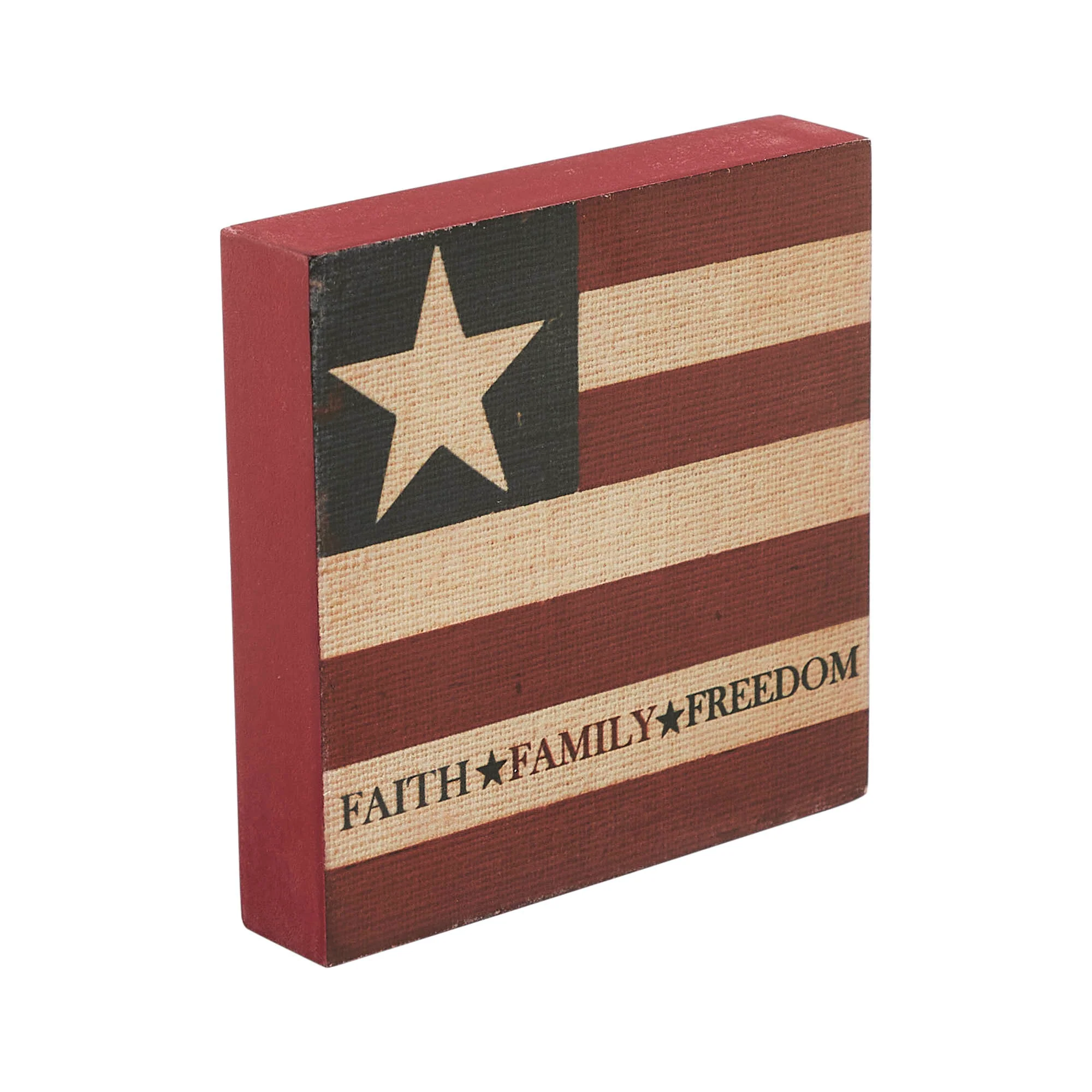 Faith Family Freedom 5" American Flag Block Sign - Image 5