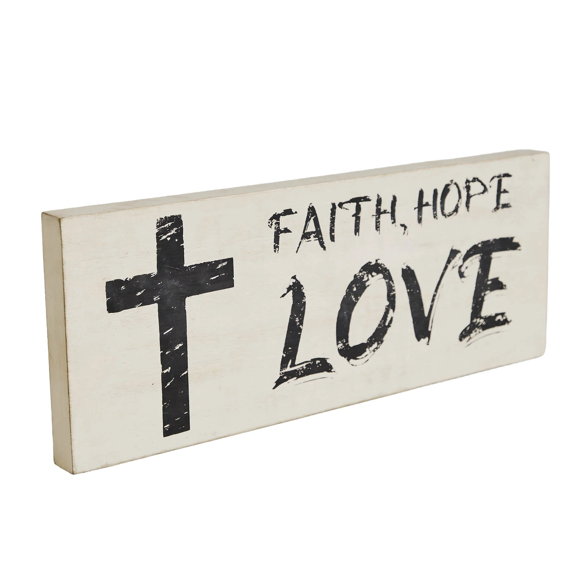 Faith Hope Love 14.5" Wooden Sign - Image 2