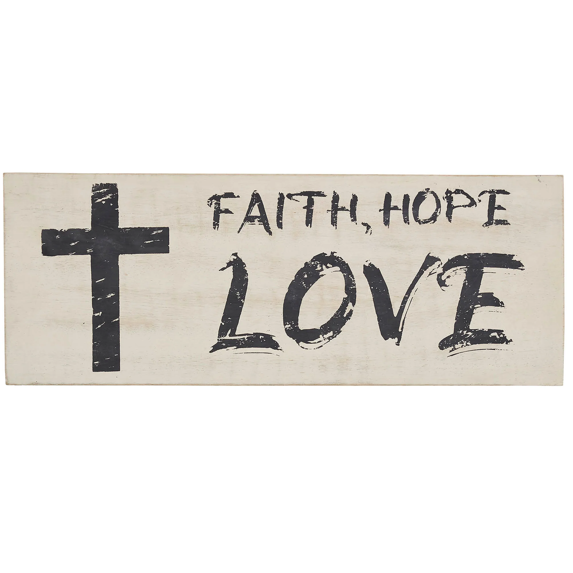Faith Hope Love 14.5" Wooden Sign - Image 3