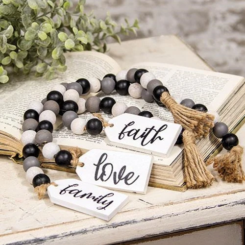 ๐ Faith, Love, Family Beaded Tag Hangers Set of 3 - Image 2