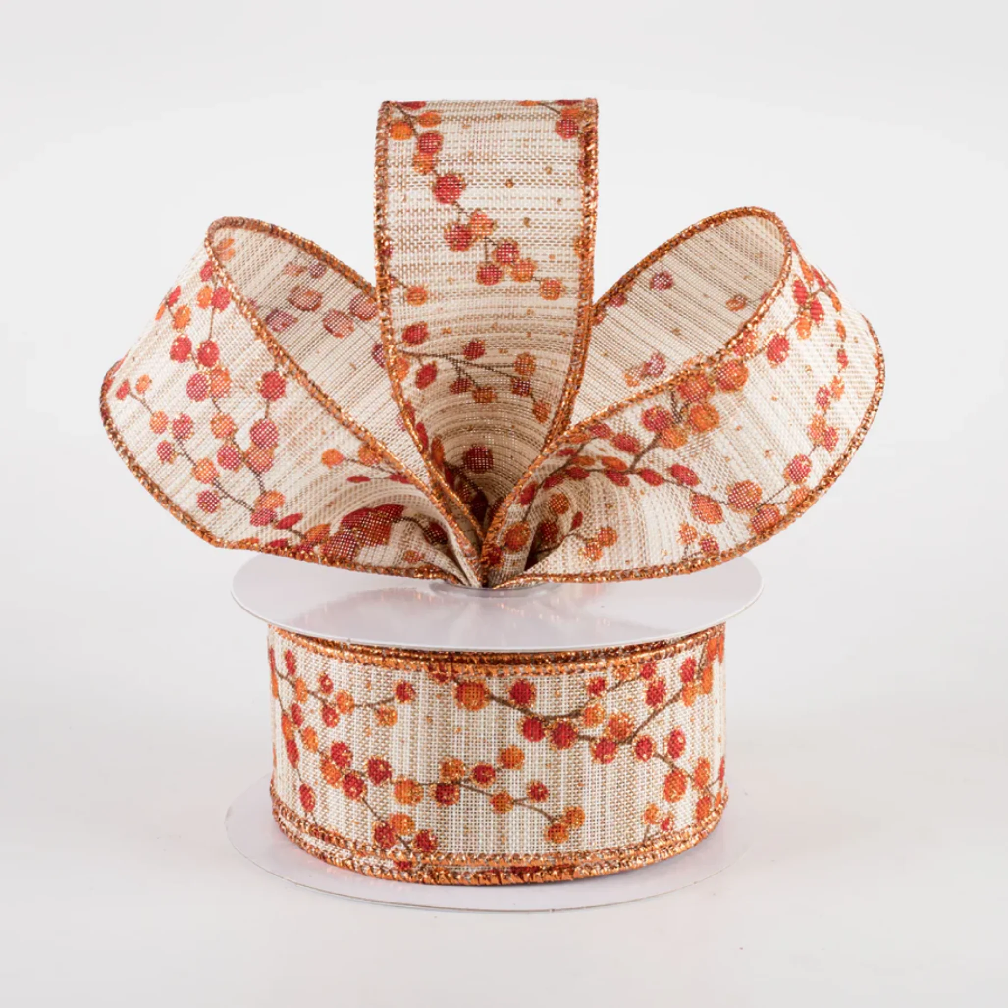 Fall Berry Branches Ribbon 1.5" x 10 Yards