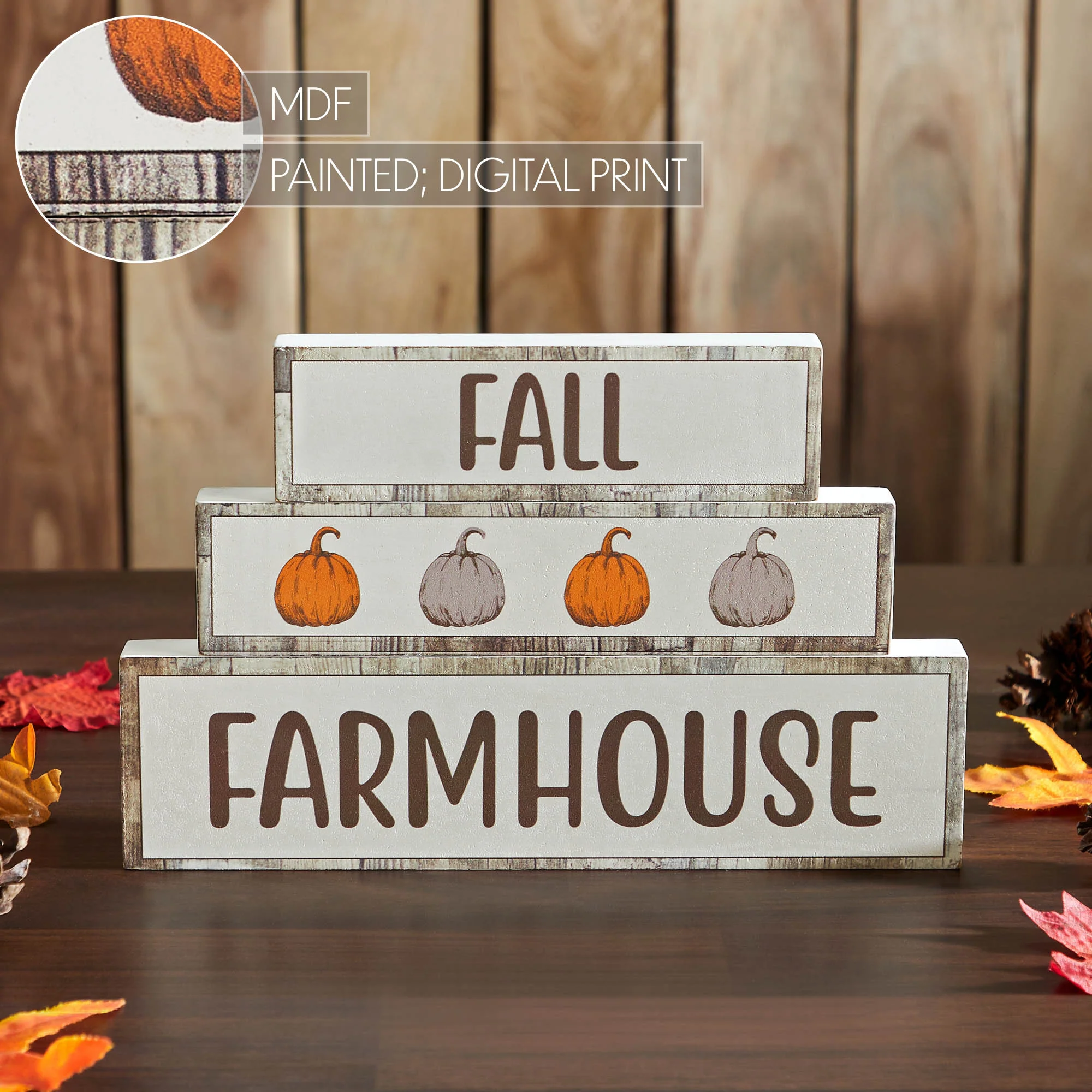 Fall Farmhouse Pumpkins Block Sign - Image 6