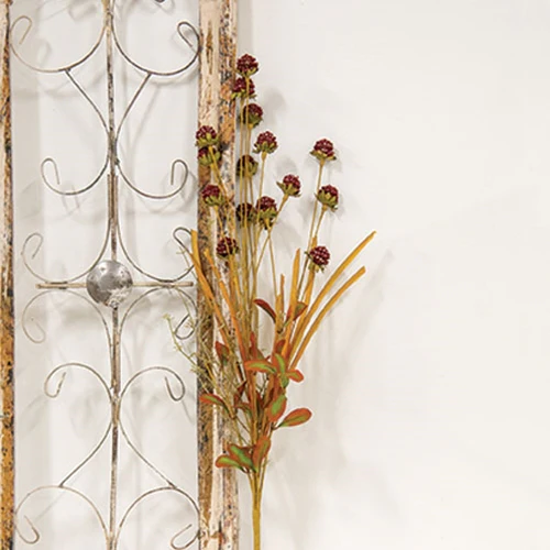 Fall Grass & Burgundy Thistle 26" Faux Floral Spray - Image 2