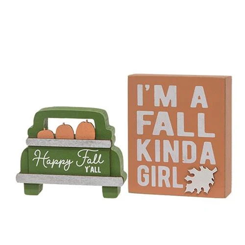 Surprise Me Sale 🤭 Fall Kinda Girl Box Sign with Happy Fall Pumpkins Truck Sitter - Image 2