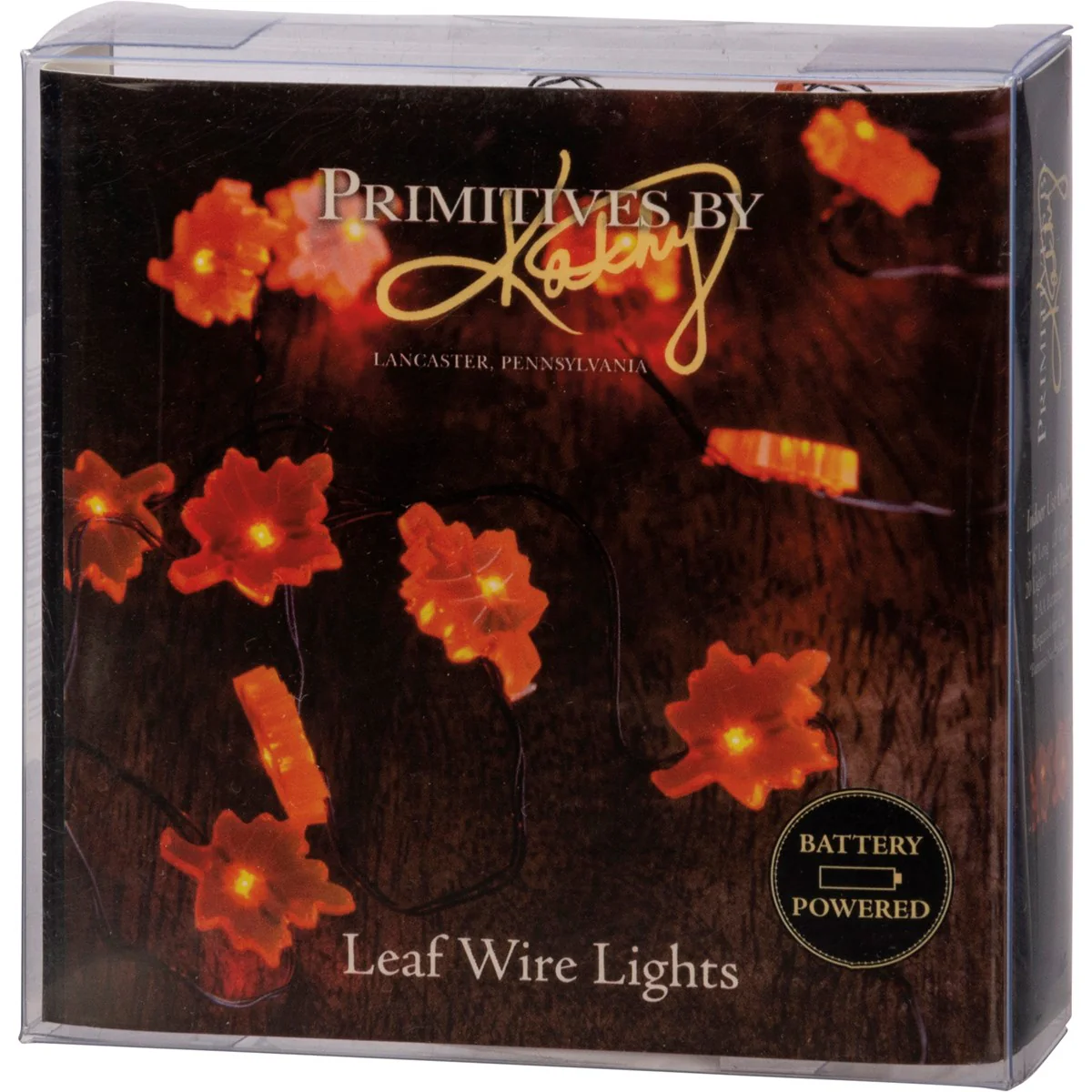 Fall Leaf Shaped 20 ct Mini Lights 6 hr Timer Battery Powered