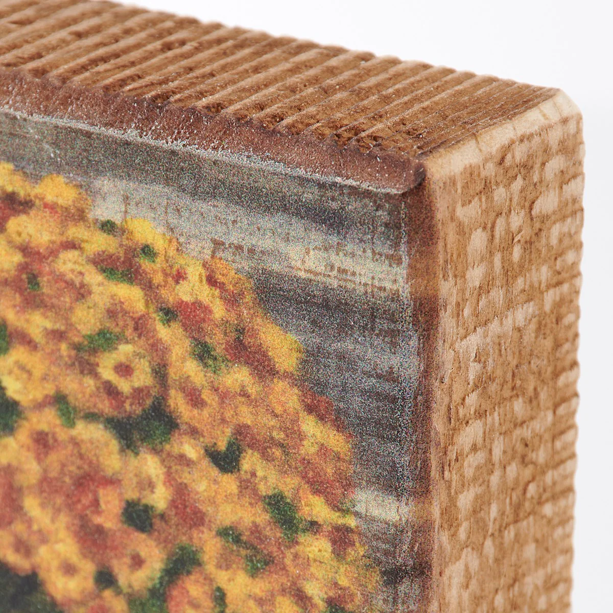 💙 Fall Mums and Pumpkins 6" Wooden Block Sign - Image 3