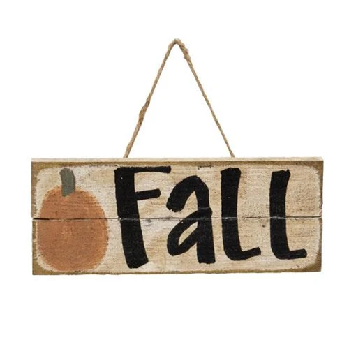 Fall Pumpkin Rustic Wood Sign with Jute Hanger