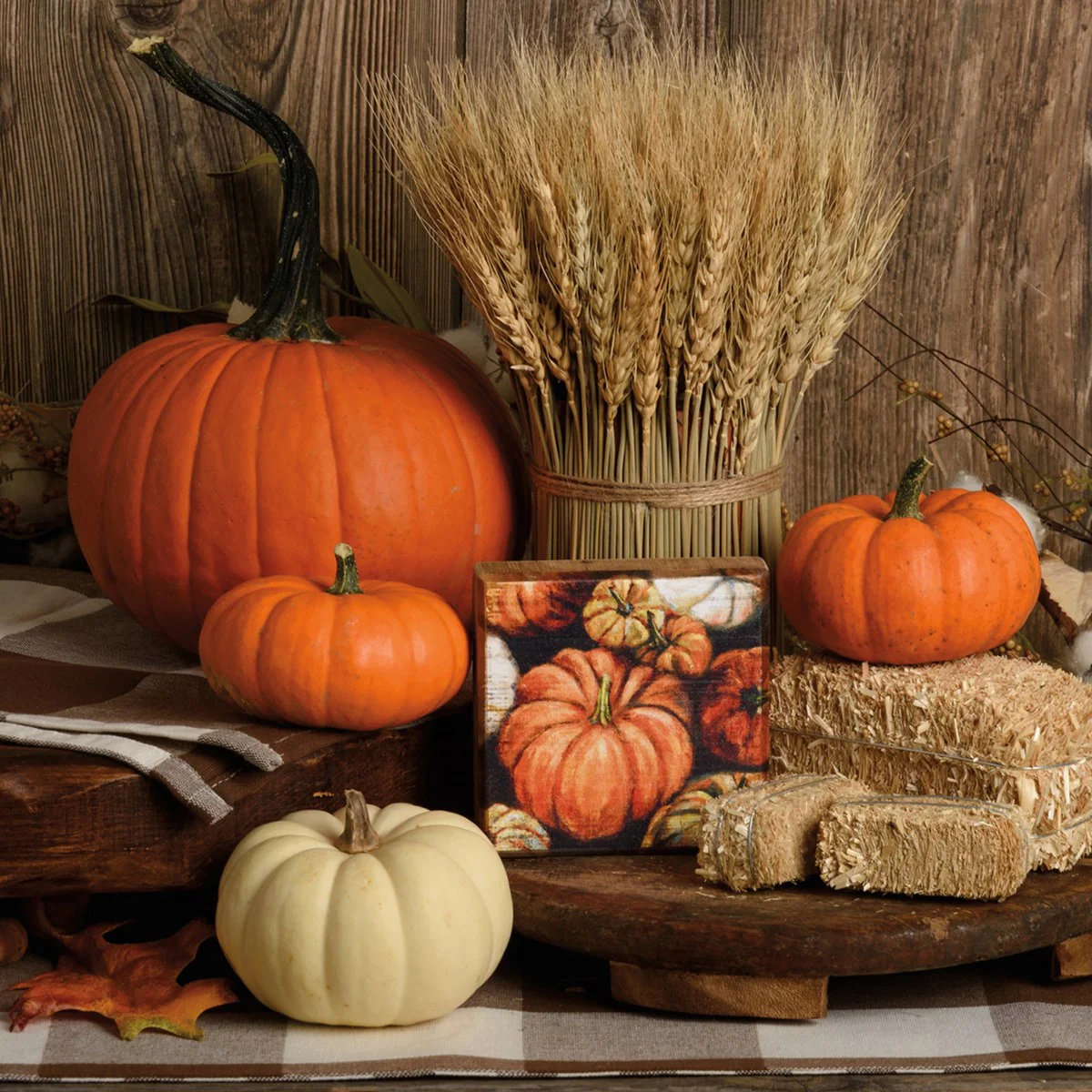 ๐ Fall Pumpkins 4" Small Block Sign - Image 2