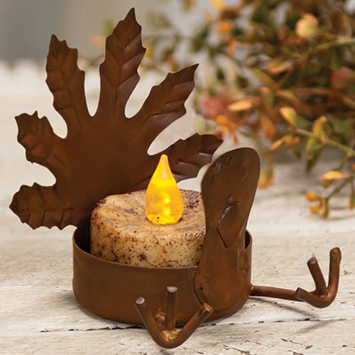 Fall Turkey Rusty Tealight Holder - Image 2