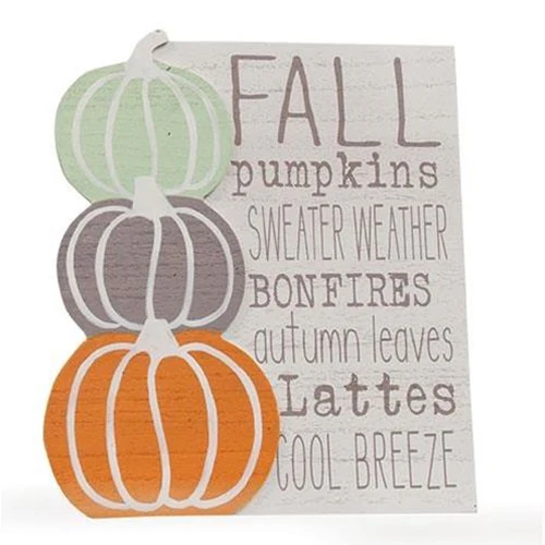 Fall Words And Pumpkins 10" Wood Easel Sign - Image 2