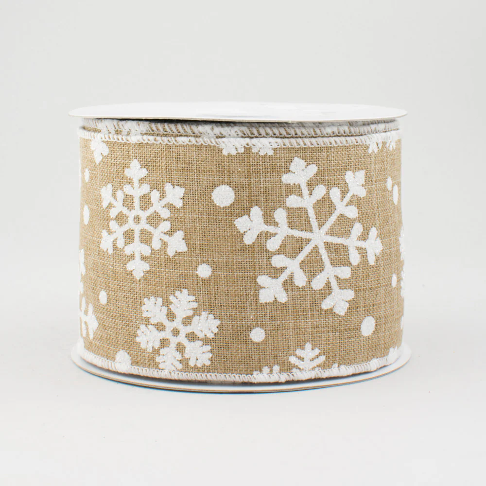 Falling Snow Ribbon: Light Beige - 2.5" W x 10 Yards
