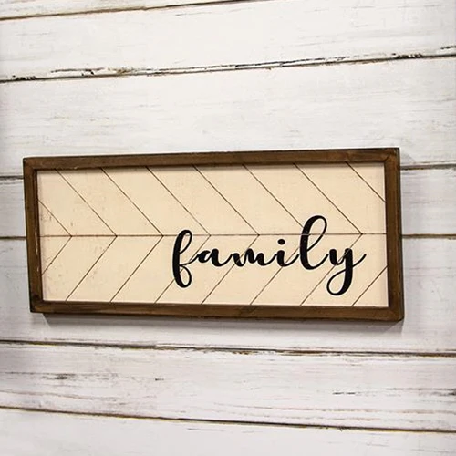 Family Distressed Woodburned 19" Farmhouse Sign