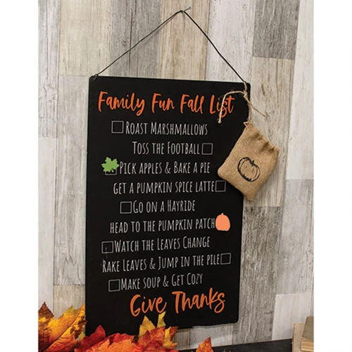 Family Fun Fall Metal Sign with 9 Magnets - Image 2