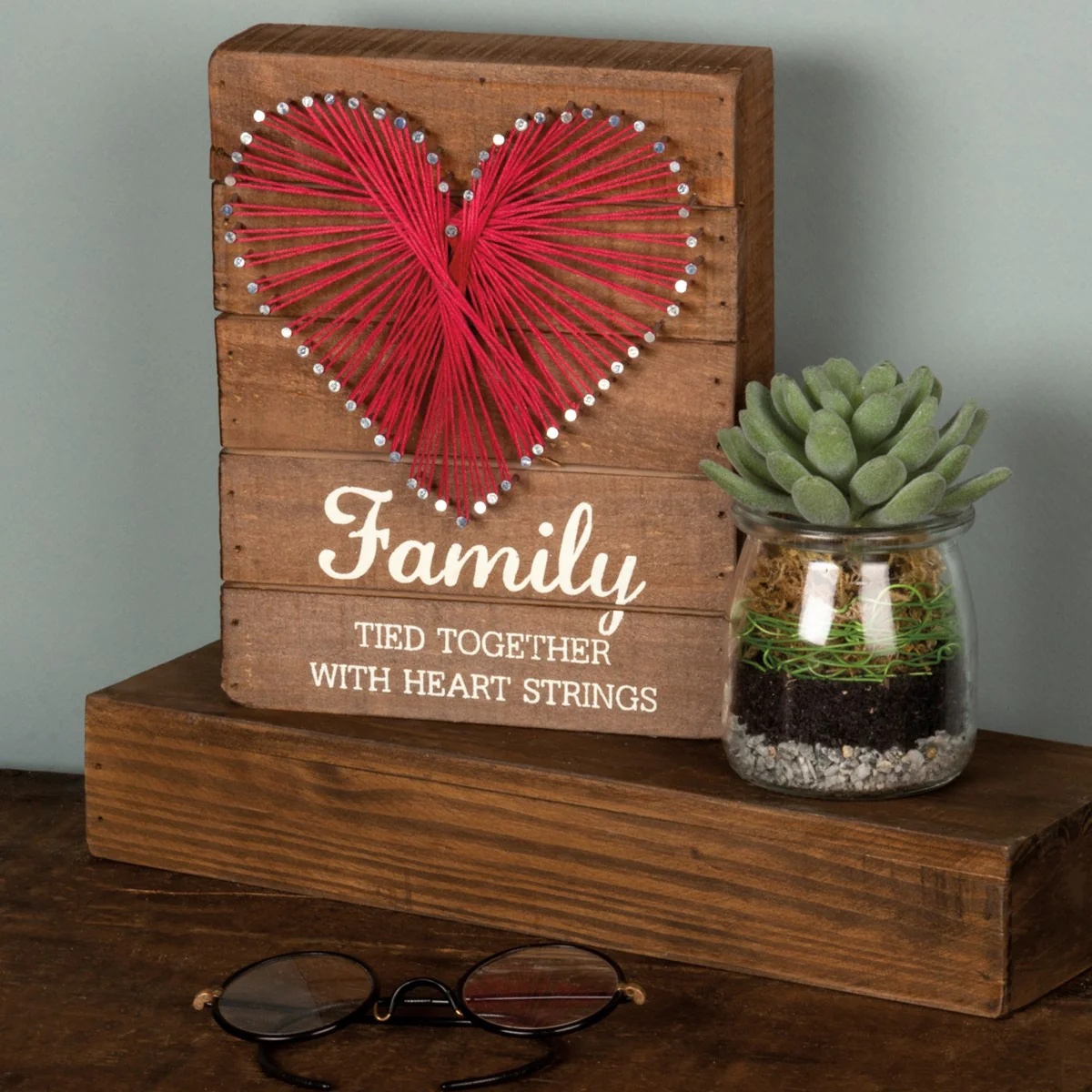 DAY 5 💗 14 DAYS OF LOVE 💗 Family Tied Together With Heart String Art - Image 2