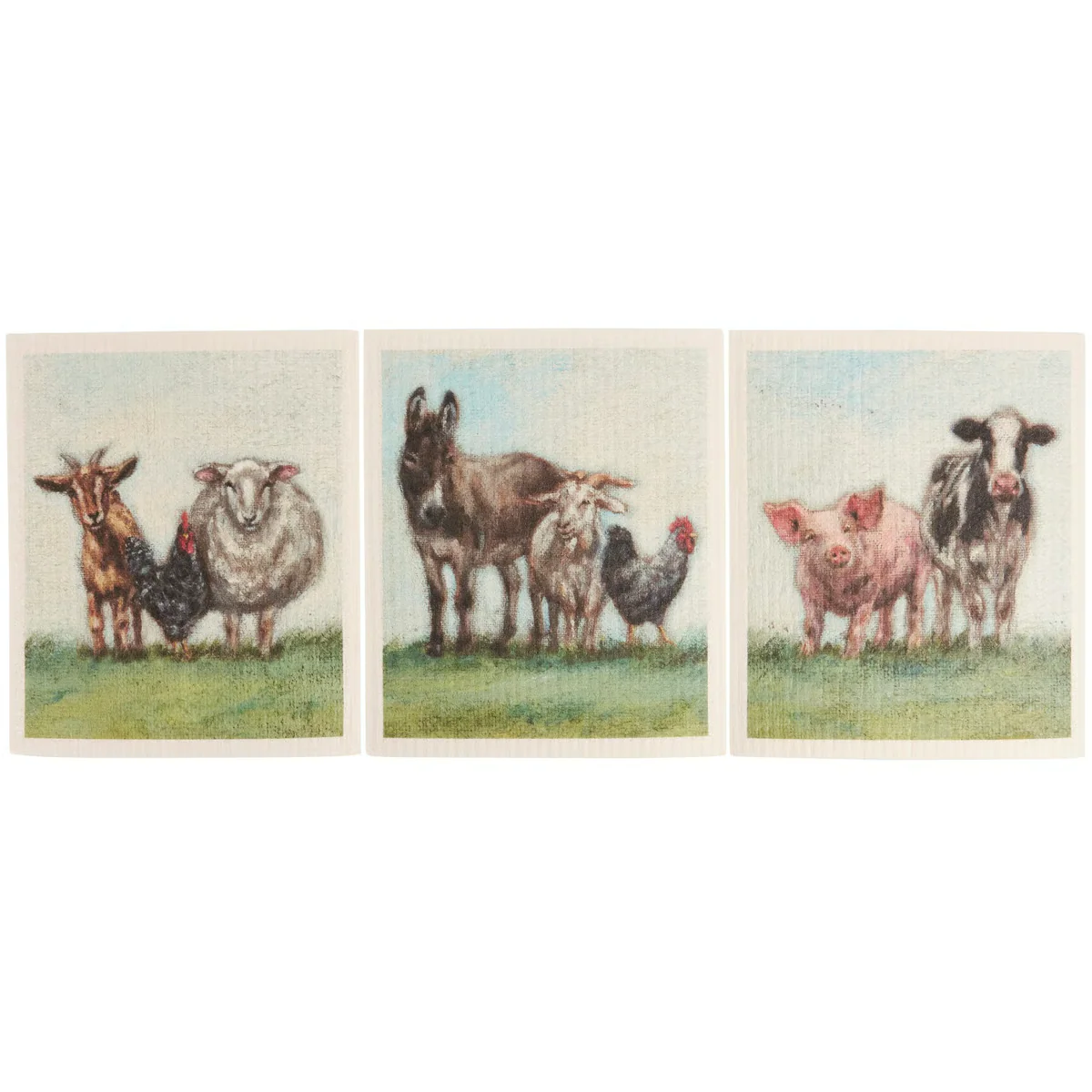 Farm Animals Family Swedish Dishcloth Set - Image 4