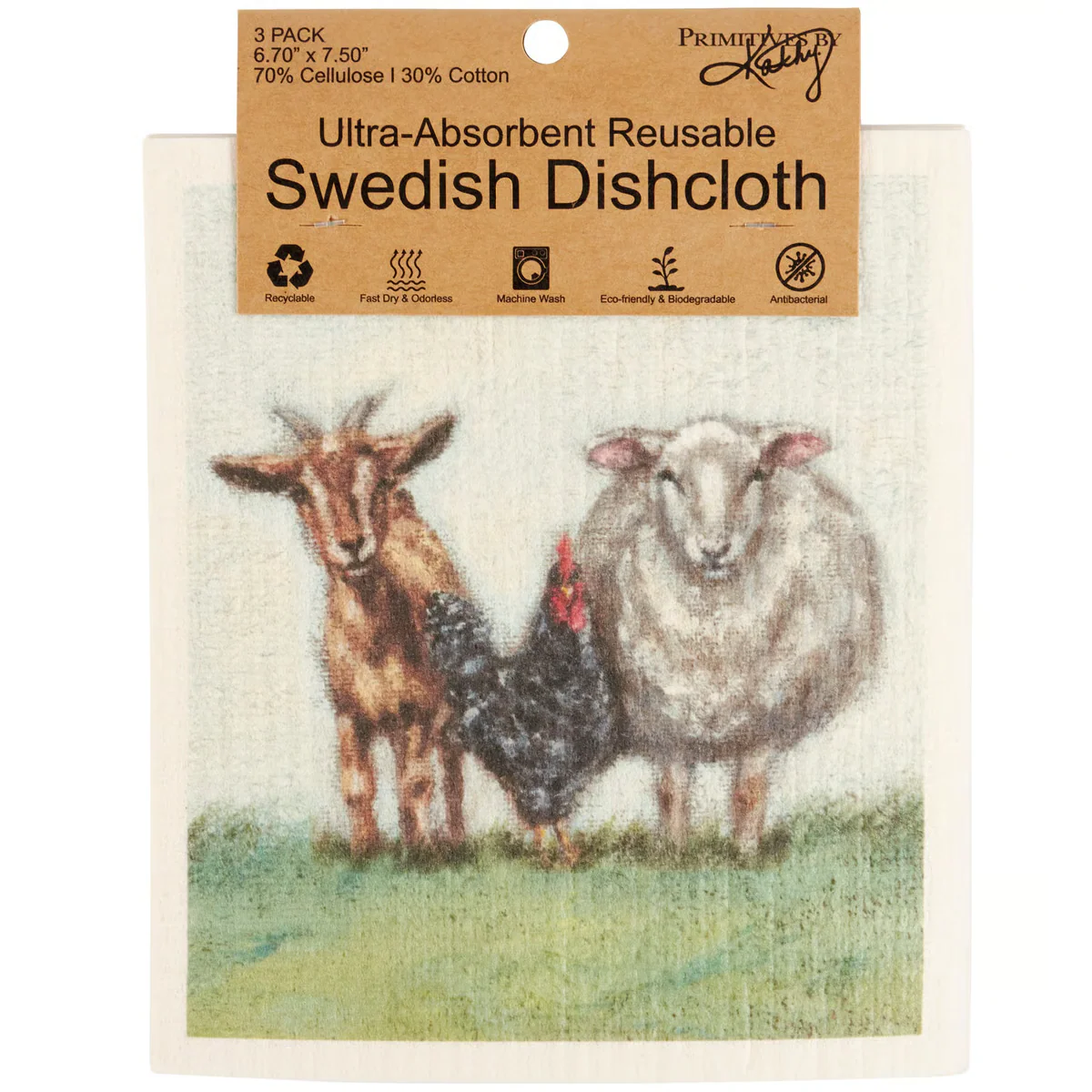 Farm Animals Family Swedish Dishcloth Set - Image 5
