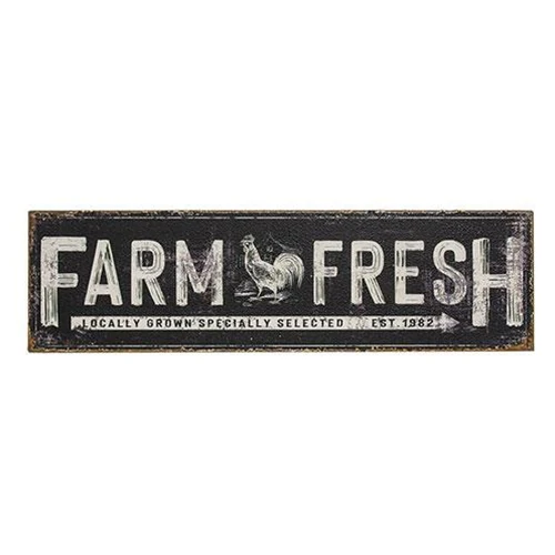 Farm Fresh Black Distressed 24" Metal Sign - Image 2