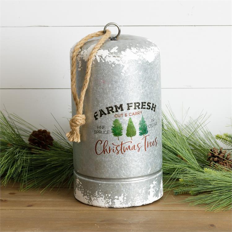 Farm Fresh Christmas Trees Tall Metal Bell - Image 2