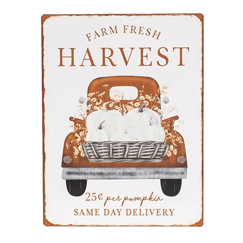 💙 Farm Fresh Harvest Truck Metal Sign