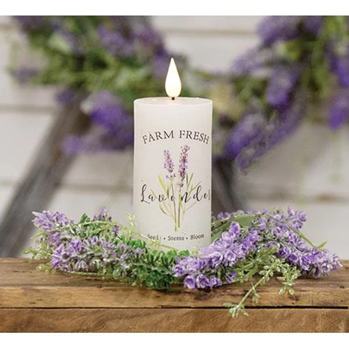 Farm Fresh Lavender LED Votive Candle 2" x 4" - Image 2
