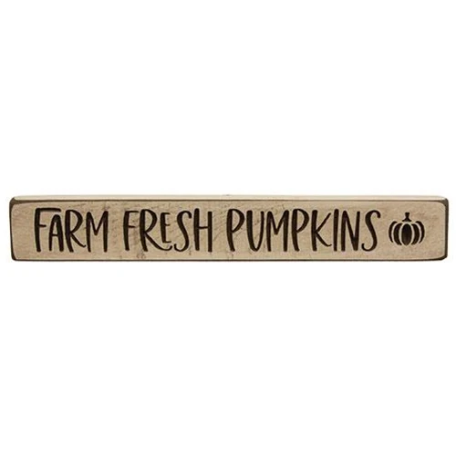 Farm Fresh Pumpkins Engraved 12" Block