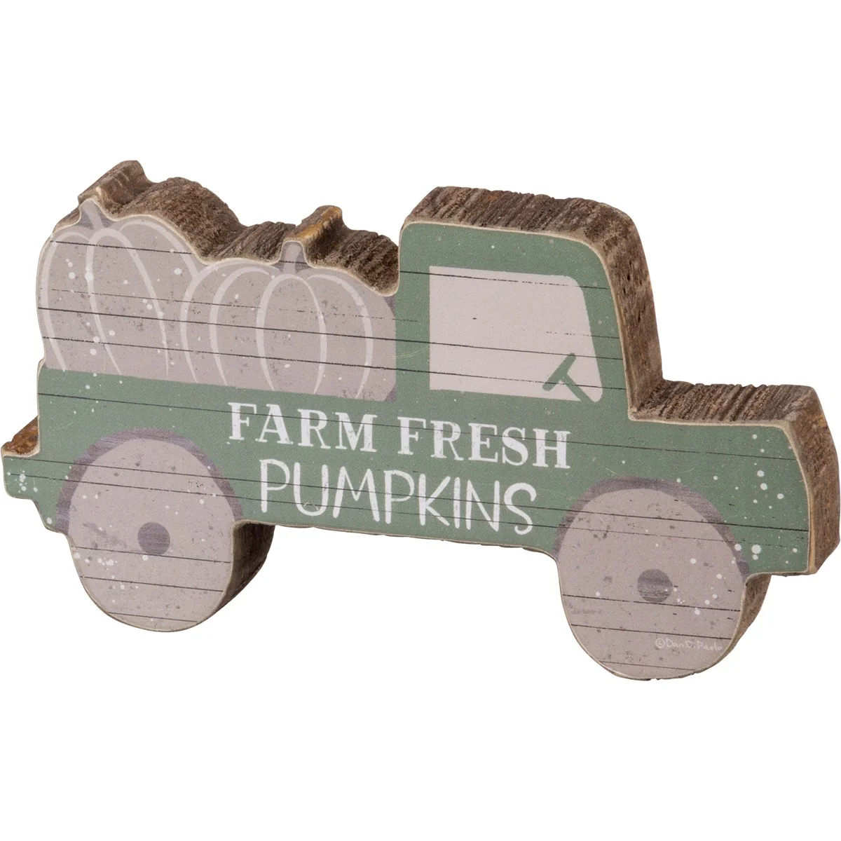 ๐ Farm Fresh Pumpkins Truck Small Chunky Shelf Sitter